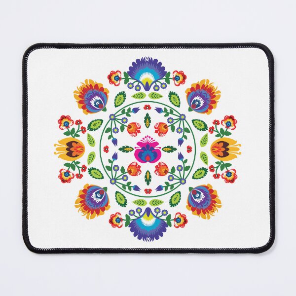 Item preview, Folklore flowers on beautiful classy white background designed and sold by FK-UK.