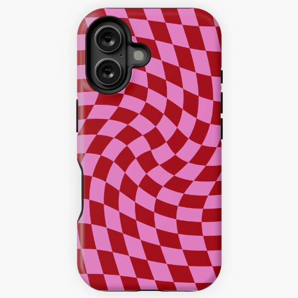 Vista previa del artículo con la obra «Tablero de ajedrez torcido - rosa y rojo», diseñado y vendido por Ayoub14.