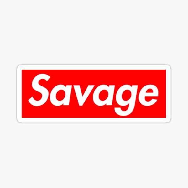 Savage Supreme Stickers Redbubble - siplean supreme box logo crewneck pink roblox