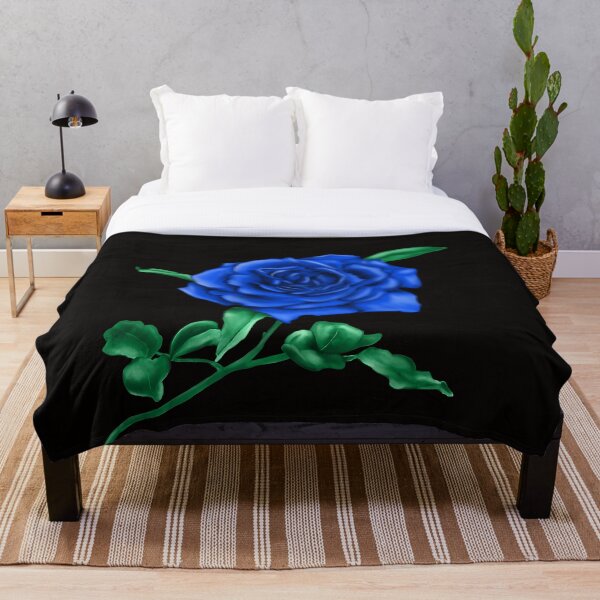 Blue Rose Throw Blanket