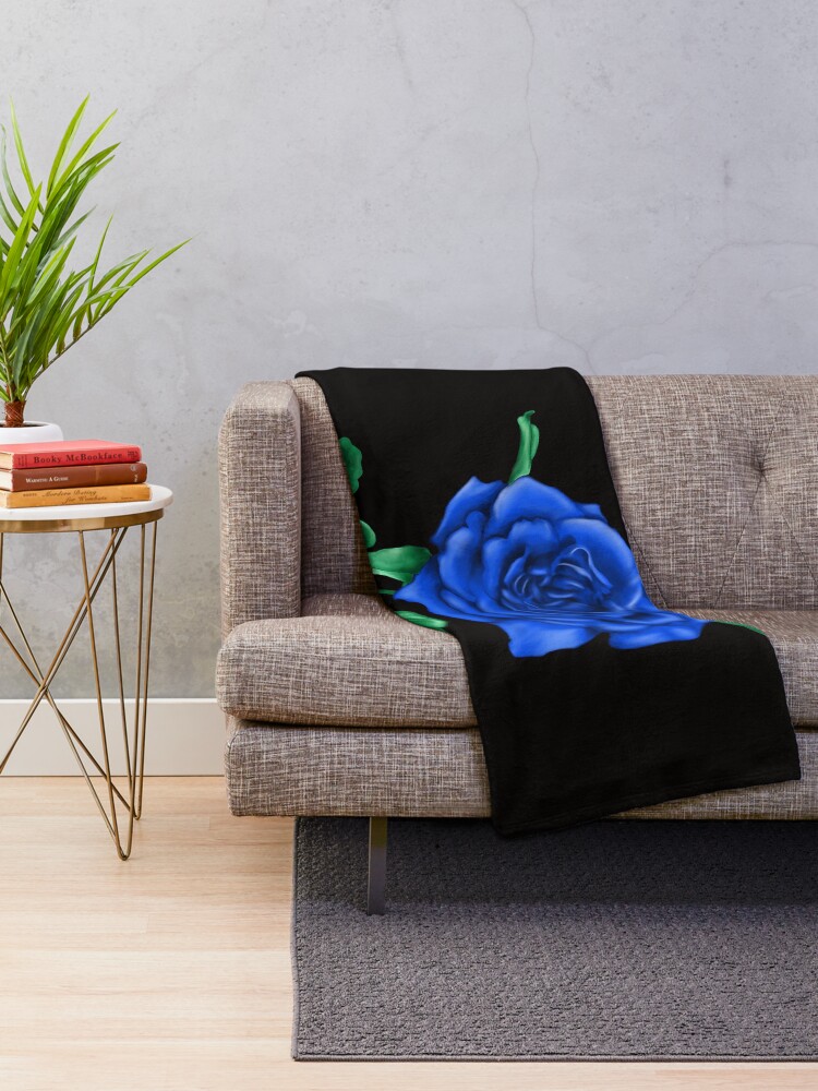 Alternate view of Blue Rose Throw Blanket