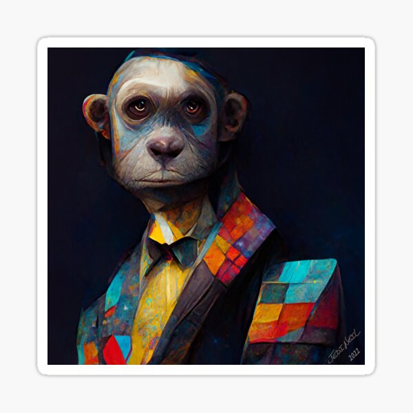 Herlof - Colorful Cubic Multidimensional Monkey Sticker