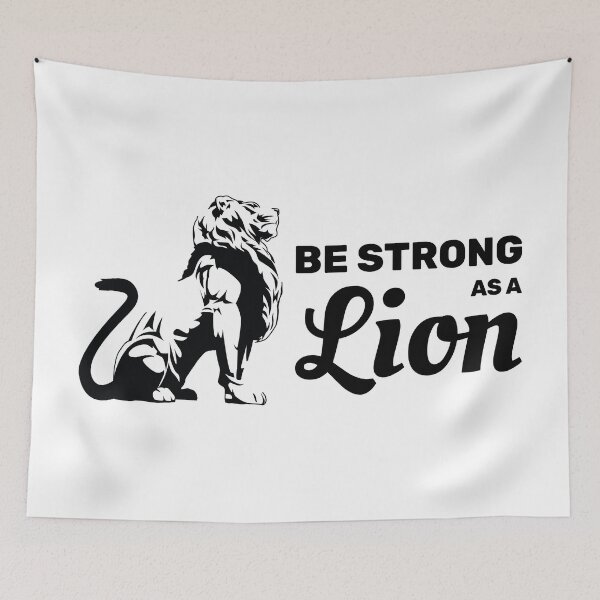 Item preview, Be Strong As A Lion Motivational Quote Gym Design designed and sold by absolutdesign.