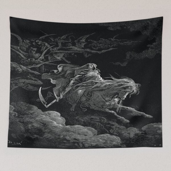 Item preview, Sudadera cerrada Gustave Dore - Muerte en el caballo pálido redimensionado designed and sold by beoverpowered.