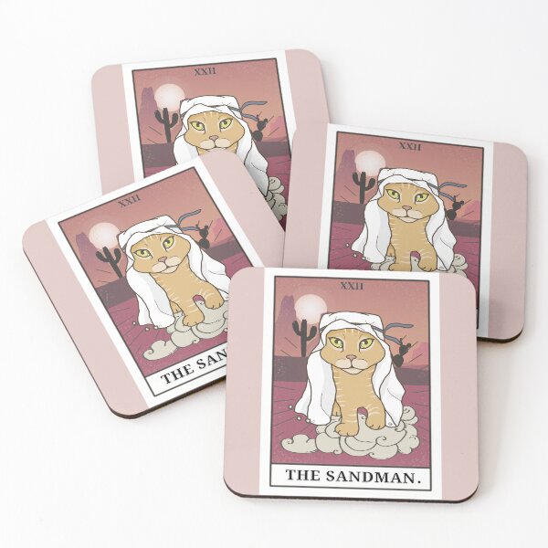 Item preview, Tarot Card The Sandman Major Arcana Sunset - Funny Cat Drawing designed and sold by ViewerEqualsPhoton.
