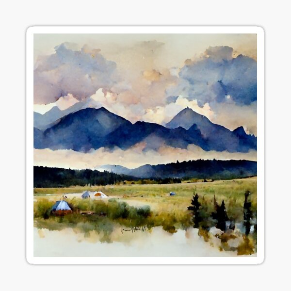Item preview, Campsite at The Feet of the Rocky Mountains designed and sold by Mika Hutton.