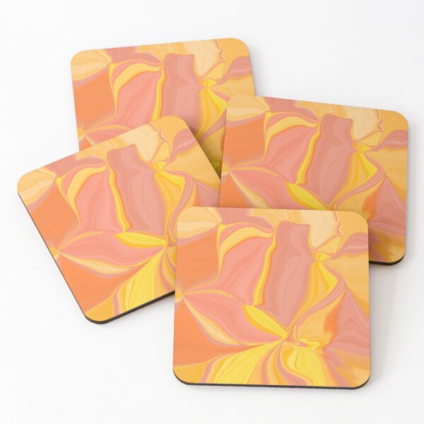 Item preview, Shades of orange marbled  abstract pattern  designed and sold by LynseysArtShop.