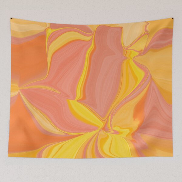 Item preview, Shades of orange marbled  abstract pattern  designed and sold by LynseysArtShop.