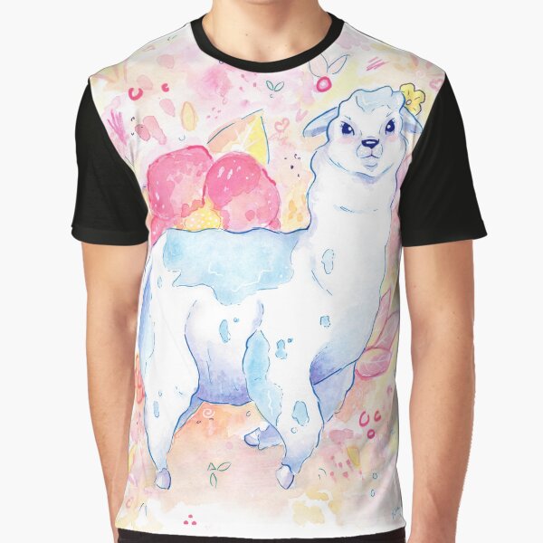Cute Llama Illustration - Watercolour Animals Graphic T-Shirt
