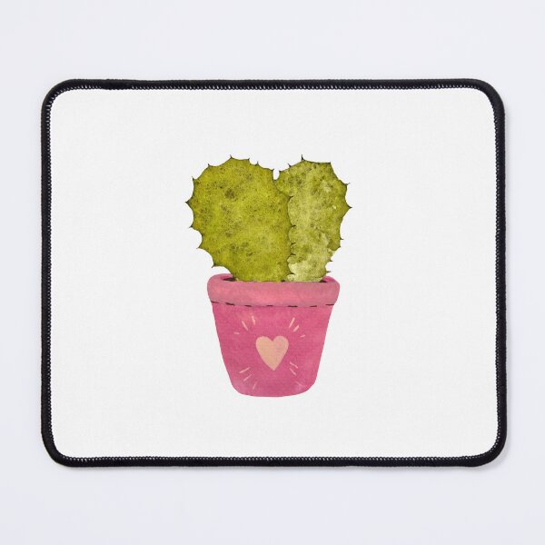 Item preview, Cactus in a pot with pink heart  designed and sold by Yana Mustafina | Boho Soulful Designs.