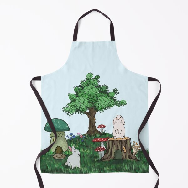 Item preview, Bunnies Frolicking in Magical Mushroom Forest Wildflower Meadow designed and sold by Lily Trenchard.
