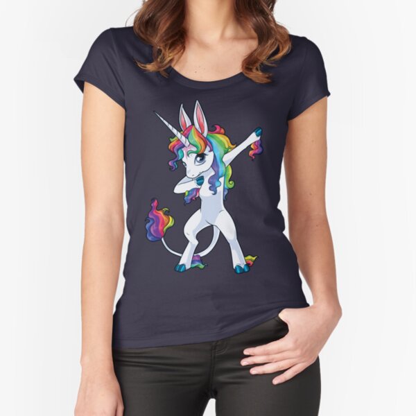 Unicorn Dabbing - Dab Dance Tshirt Fitted Scoop T-Shirt