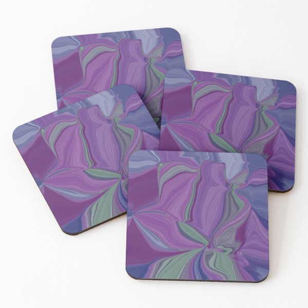 Item preview, Shades of blue purple and green abstract pattern  designed and sold by LynseysArtShop.