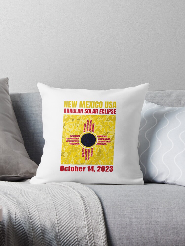 Thumbnail 1 of 4, Pillow, New Mexico Annular Eclipse 2023 designed and sold by Eclipse2024.