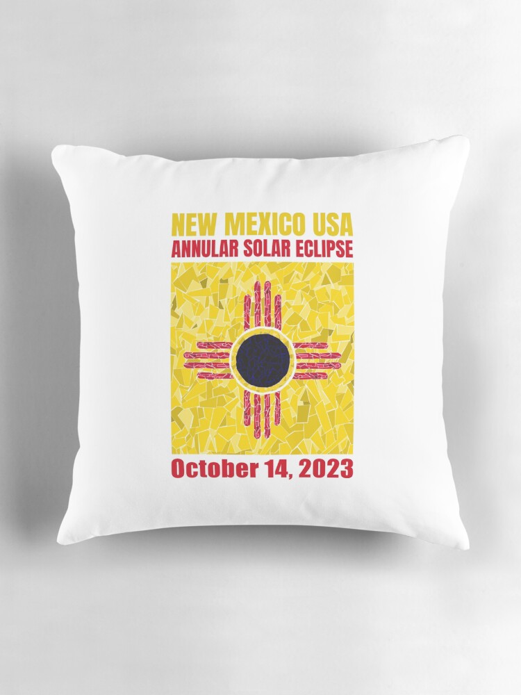 Thumbnail 3 of 4, Pillow, New Mexico Annular Eclipse 2023 designed and sold by Eclipse2024.