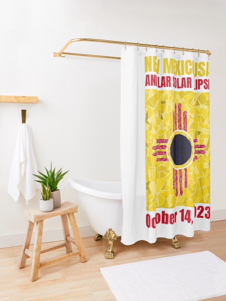 Thumbnail 3 of 5, Shower Curtain, New Mexico Annular Eclipse 2023 designed and sold by Eclipse2024.