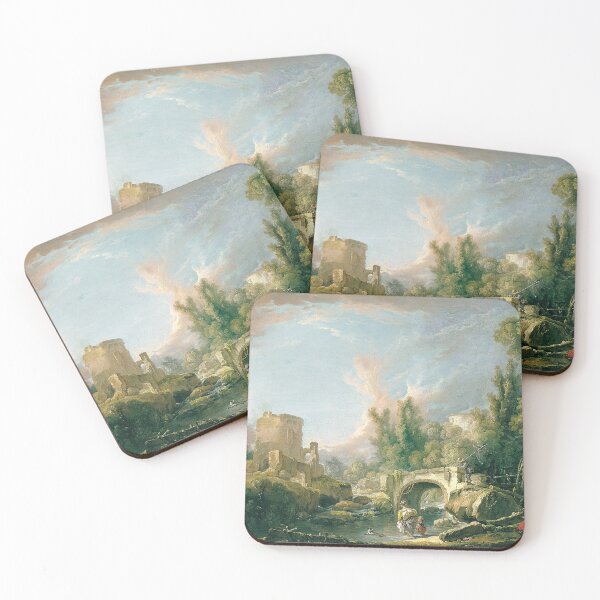 Item preview, Francois Boucher River Landscape with Ruin and Bridge designed and sold by OldTimeArt.