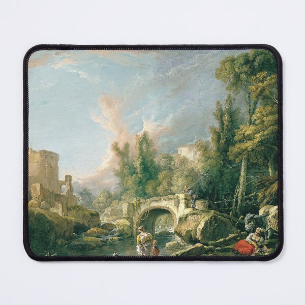 Item preview, Francois Boucher River Landscape with Ruin and Bridge designed and sold by OldTimeArt.