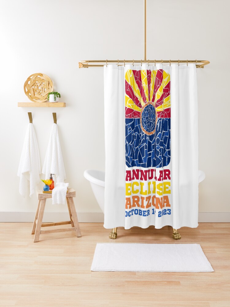 Thumbnail 1 of 5, Shower Curtain, Arizona Annular Eclipse 2023 designed and sold by Eclipse2024.