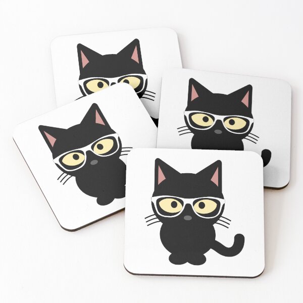 Item preview, Black cat with glasses designed and sold by Amadej.