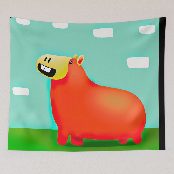 Item preview, Happy Capybara Children's Illustration designed and sold by SubtleSplit.