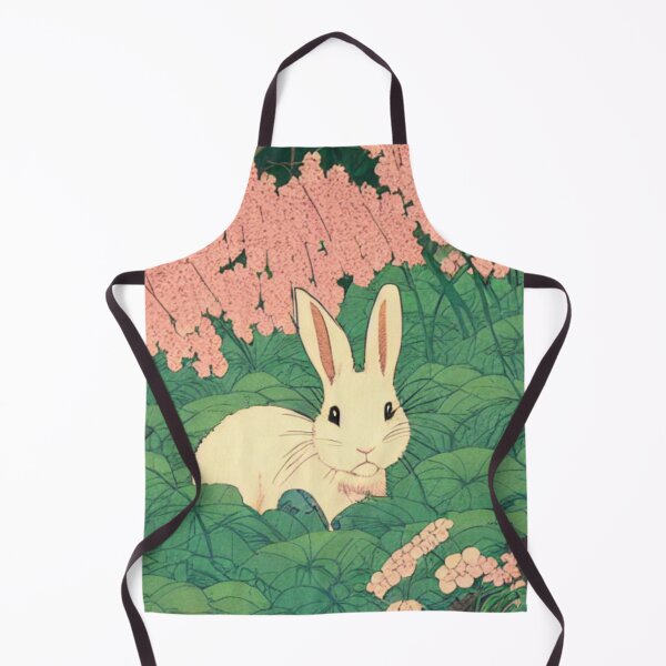 Item preview, White Cute Rabbit with Pink Flowers designed and sold by wigobun.