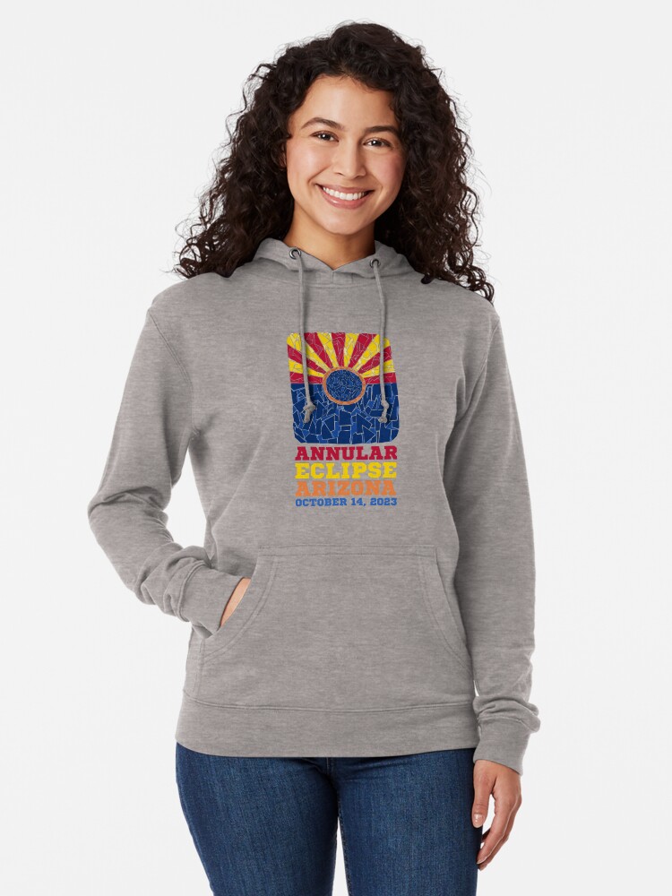Thumbnail 2 of 5, Lightweight Hoodie, Arizona Annular Eclipse 2023 designed and sold by Eclipse2024.