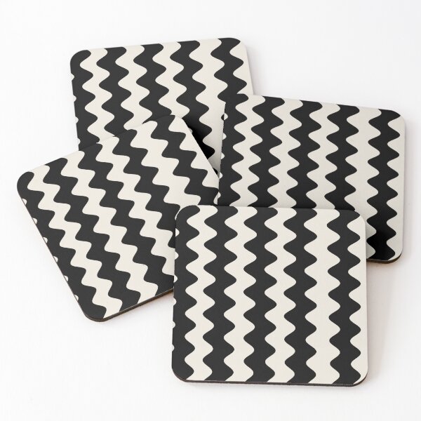 Item preview, Black Ivory Wavy Vertical Rippled Stripe Pattern Pairs Valspar 2023 COTY Cozy White 3008-10C designed and sold by ColorOfTheYears.