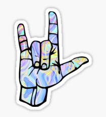 I love you rock on Sticker