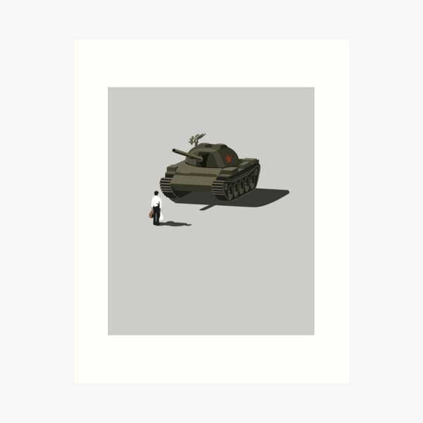 Vista previa del artículo con la obra «Plaza Tiananmen Tanque Hombre Democracia Protesta China», diseñado y vendido por billyperks.