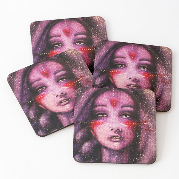 Item preview, Daughter of the Stars, oil on pink canvas designed and sold by Marie-Pierre Launay.