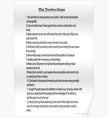 Die 12 Schritte (12 Traditionen auch verfügbar siehe Link in den Künstler-Anmerkungen unten) Poster