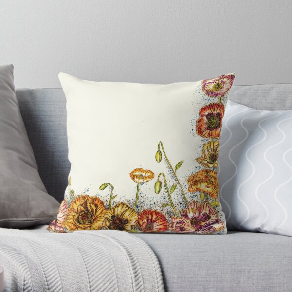 Poppies Throw Pillow