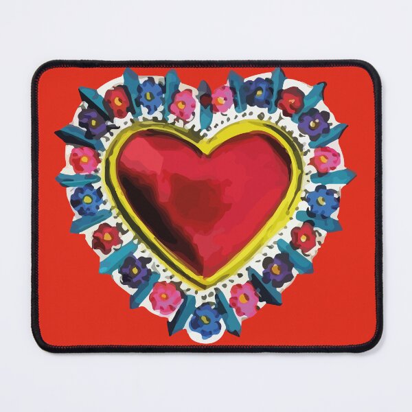 Item preview, Mexican red silver milagro sacred heart oaxaca tin folk art  designed and sold by T-Mex.