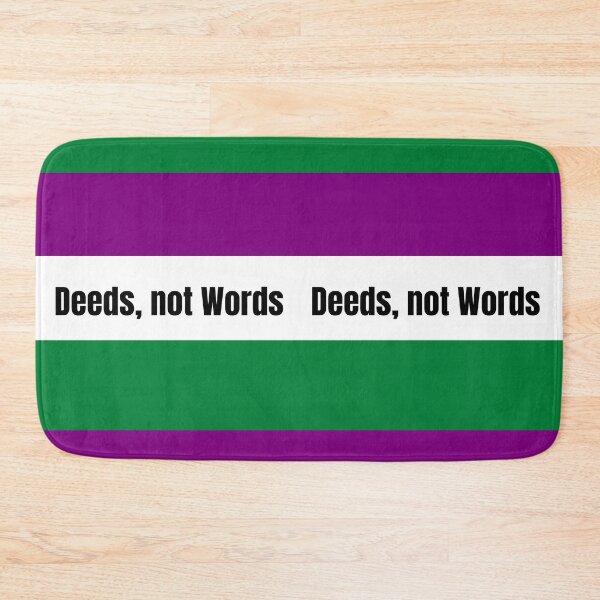 Item preview, Deeds, not word. Suffragettes, woman's rights, flag designed and sold by Teddybear-2021.