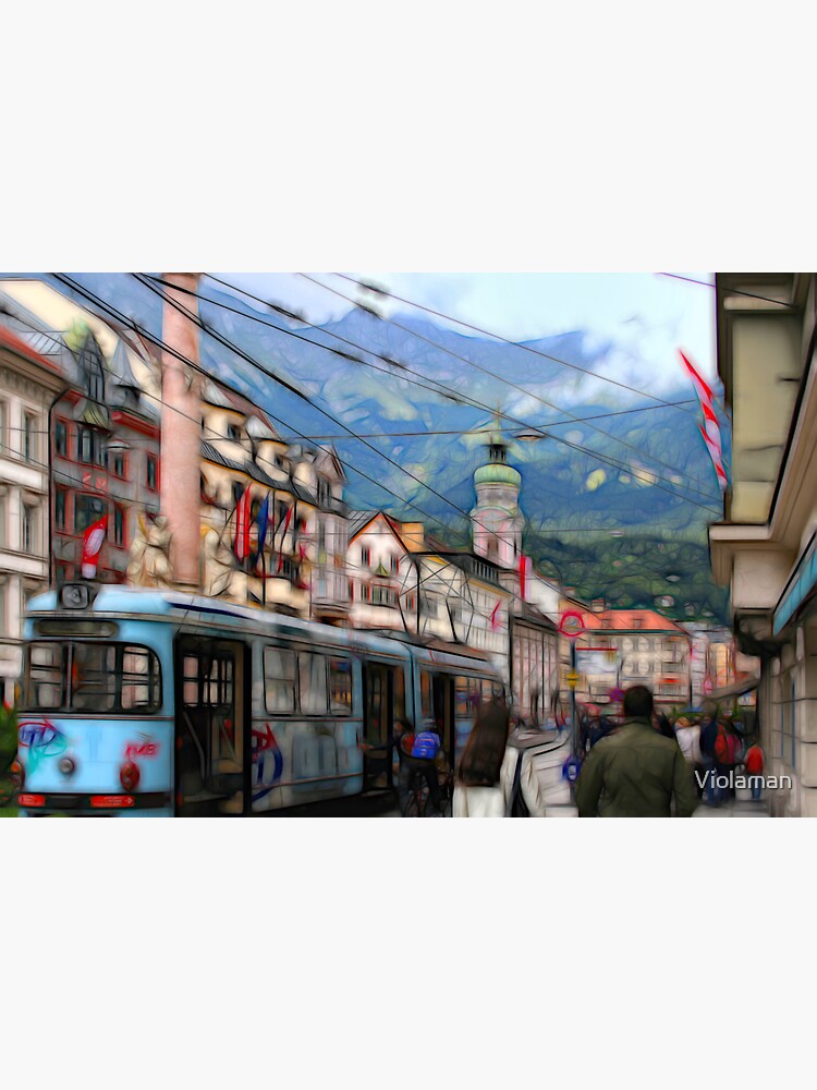 "Artistic Innsbruck Street Scene" Sticker for Sale by Violaman Redbubble