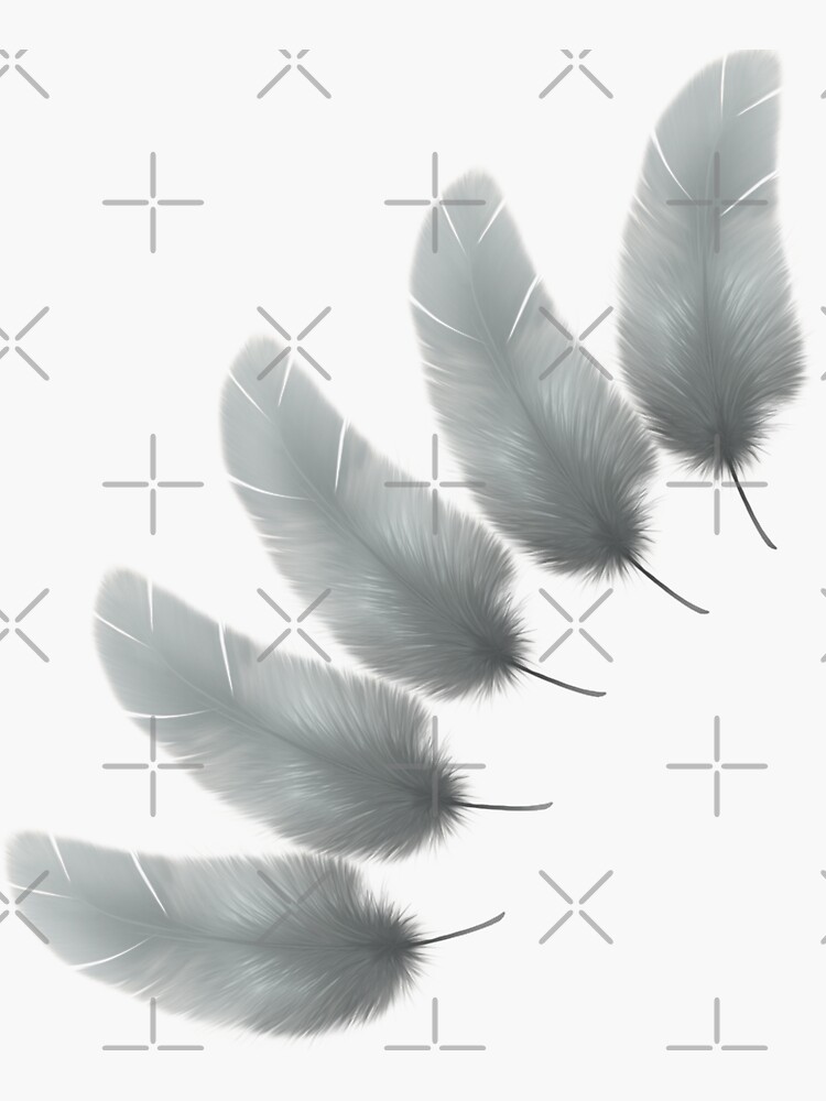 Sticker White feathers