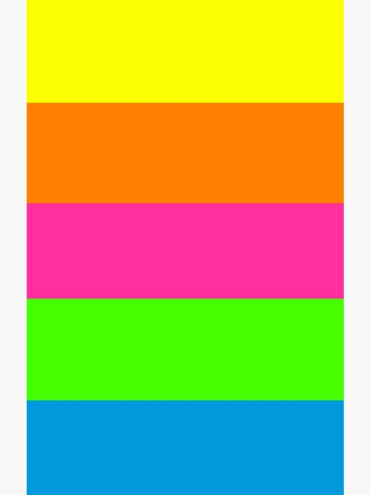 PLAIN SOLID NEON FLUORESCENT RAINBOW STRIPES 5 COLORS  Poster for Sale by  ozcushions