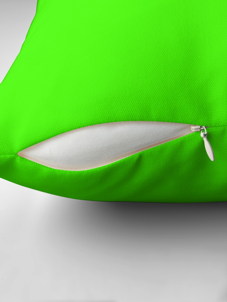 Thumbnail 2 of 4, Pillow, PLAIN SOLID COLOR NEON FLUROESCENT GREEN designed and sold by ozcushions.