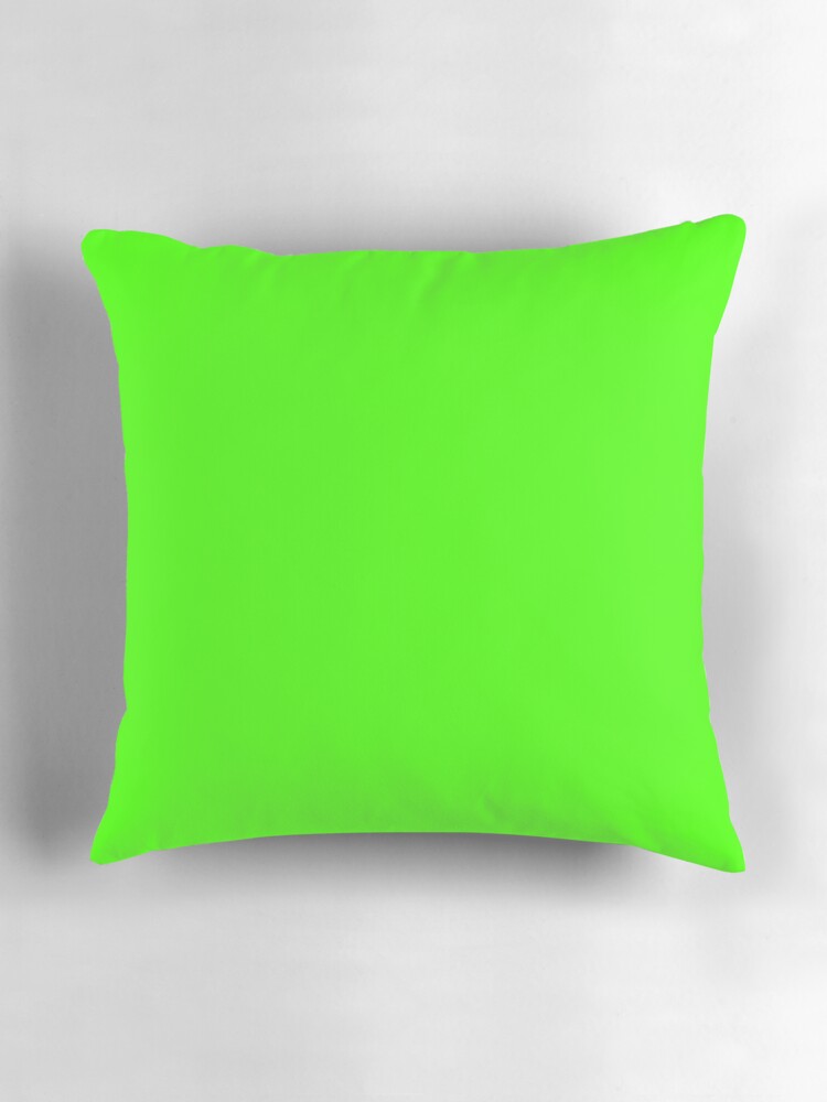 Thumbnail 3 of 4, Pillow, PLAIN SOLID COLOR NEON FLUROESCENT GREEN designed and sold by ozcushions.