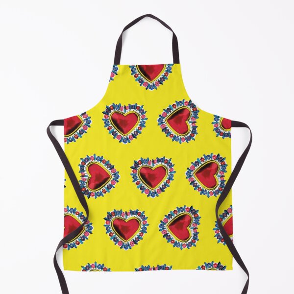 Item preview, Mexican yellow silver milagro sacred heart oaxaca tin folk art designed and sold by T-Mex.