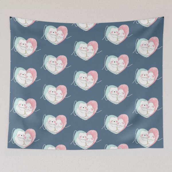 Item preview, Bear Bunny Spooning in love _ Bunniesmee  designed and sold by bunniesmee.