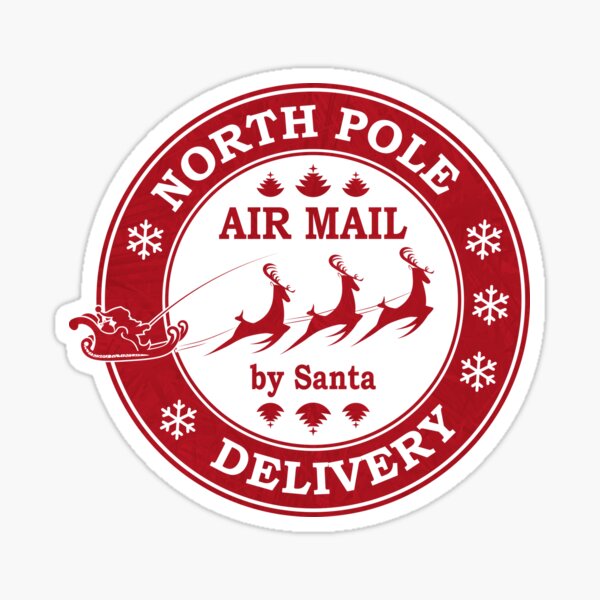 Christmas Mail From Santa North Pole Delivery Rectangular Sticker, Zazzle