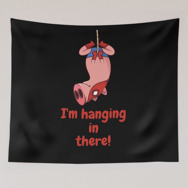 Item preview, Funny Crazy Pink Masked Pig Im Hanging in There designed and sold by kubix81.
