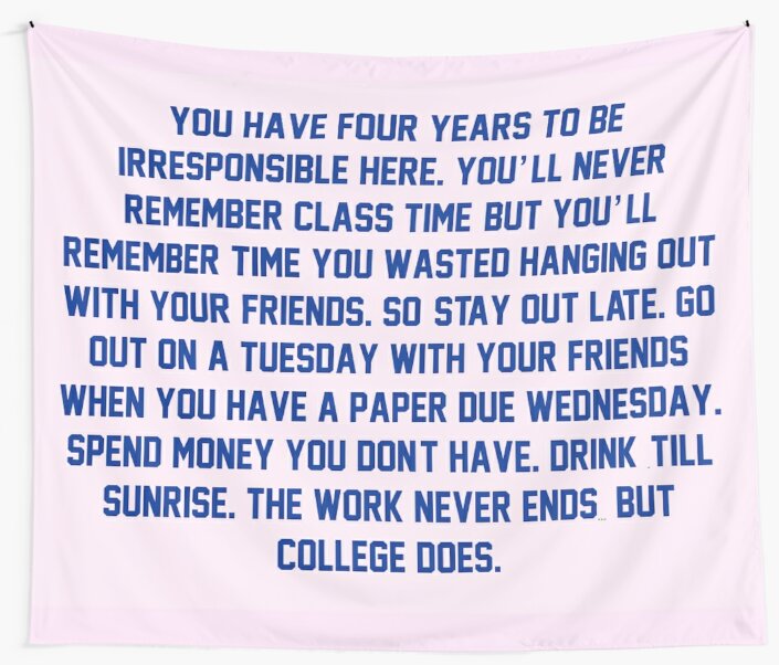 "College." Wall Tapestries by sororitydesigns | Redbubble