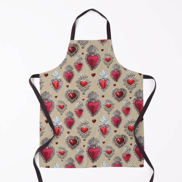 Item preview, Mexican milagrito vibrant red sacred heart silver oaxaca folk art elegant decoration designed and sold by T-Mex.