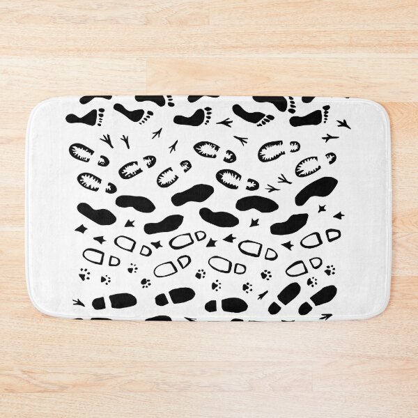 Item preview, Black and white pattern with footprints, shoes and bird paws. designed and sold by youartyouself.