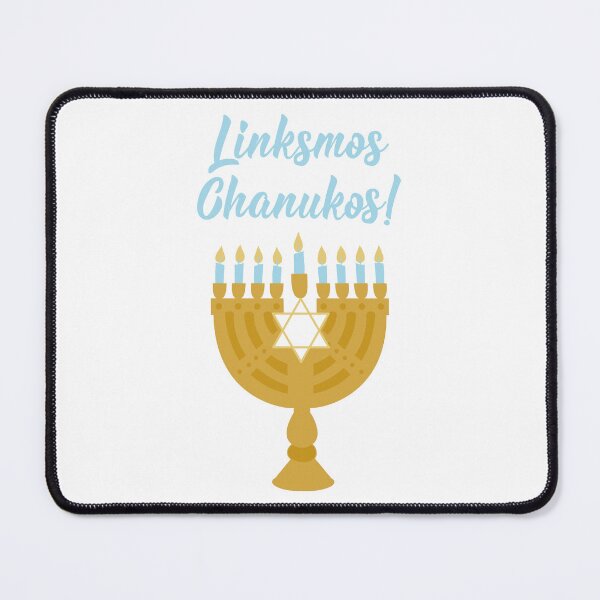 Item preview, Linksmos Chanukos. Happy Hanukkah - Lithuanian text. Lettering. designed and sold by pidzam4e.