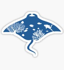 Diving with manta rays Sticker