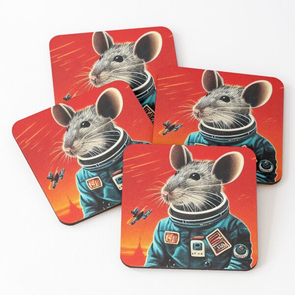 Item preview, Astrorat - Portrait of Rodent Astronaut Propaganda Style designed and sold by laika-et-al.